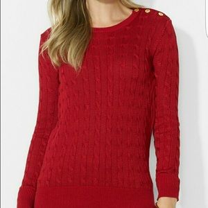 Ralph Lauren Cable Knit Boatneck Sweater